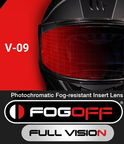 Antiempañante Fogoff fotocromatico MT V 09 / Compatible con casco MT Kré y Axxis Lynx