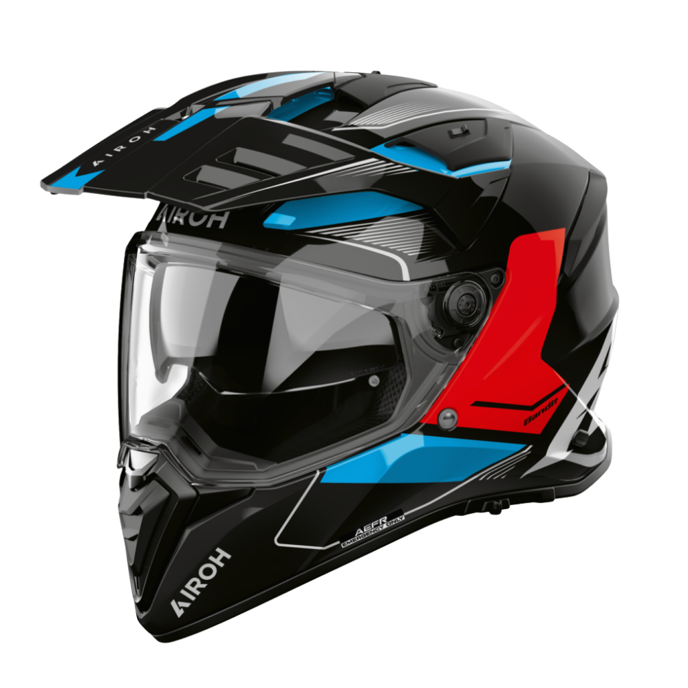 Casco para moto Airoh Bandit Tune Azul Rojo Brillo