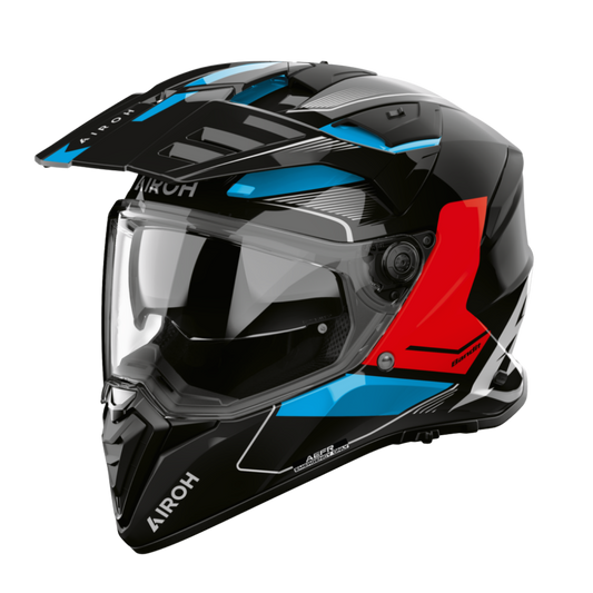 Casco para moto Airoh Bandit Tune Azul Rojo Brillo