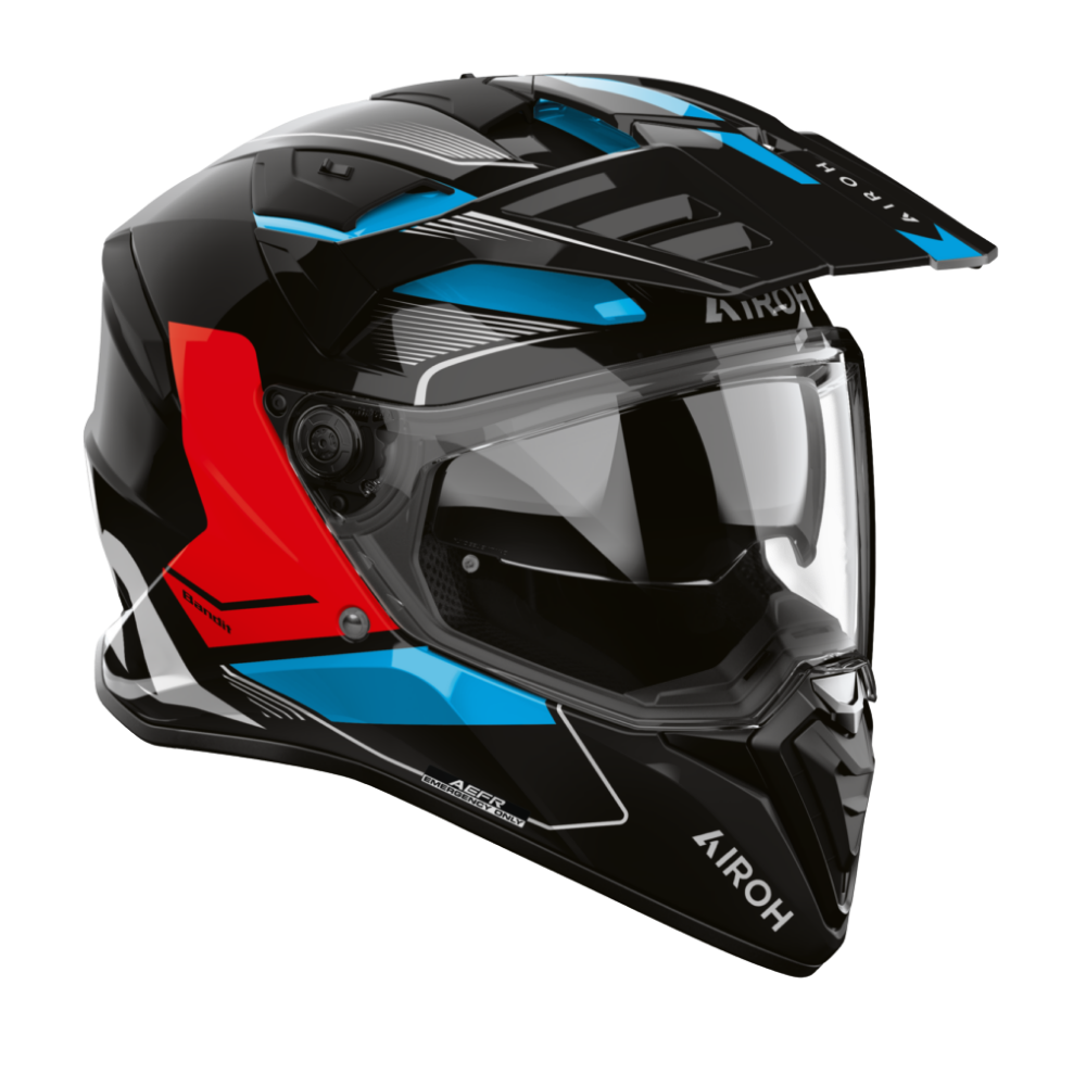 Casco para moto Airoh Bandit Tune Azul Rojo Brillo