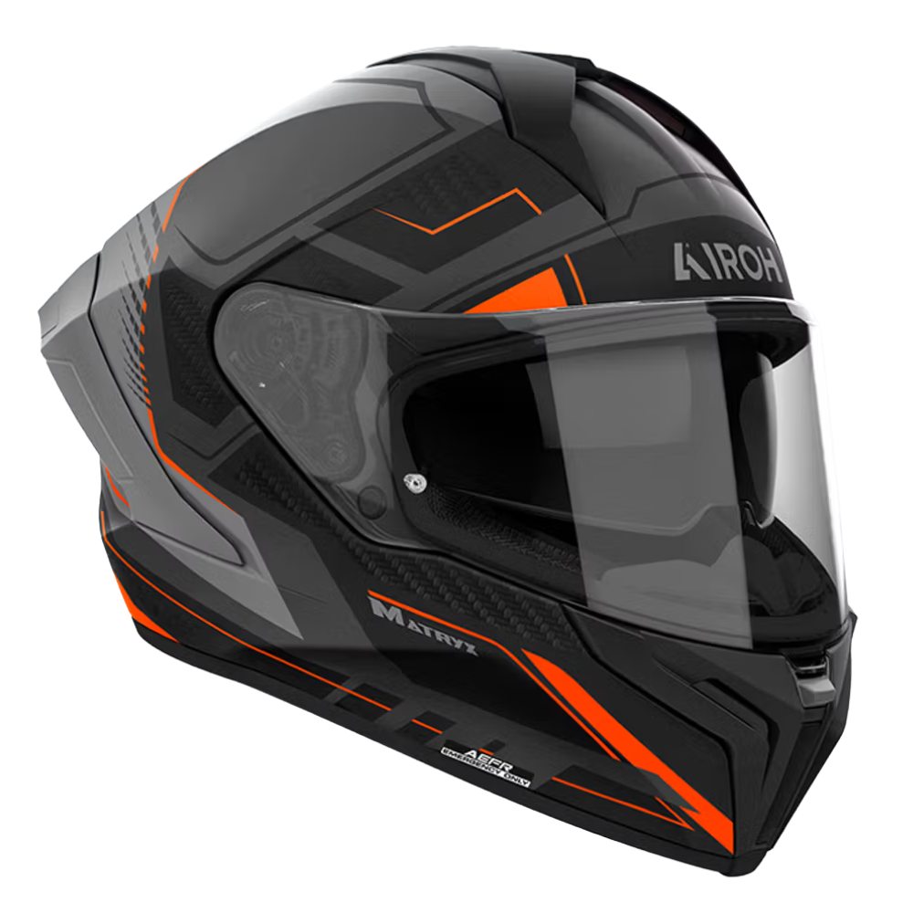 Casco Airoh Matryx Rocket Naranjo Mate