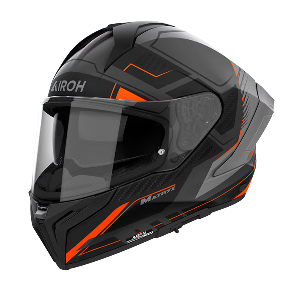 Casco Airoh Matryx Rocket Naranjo Mate