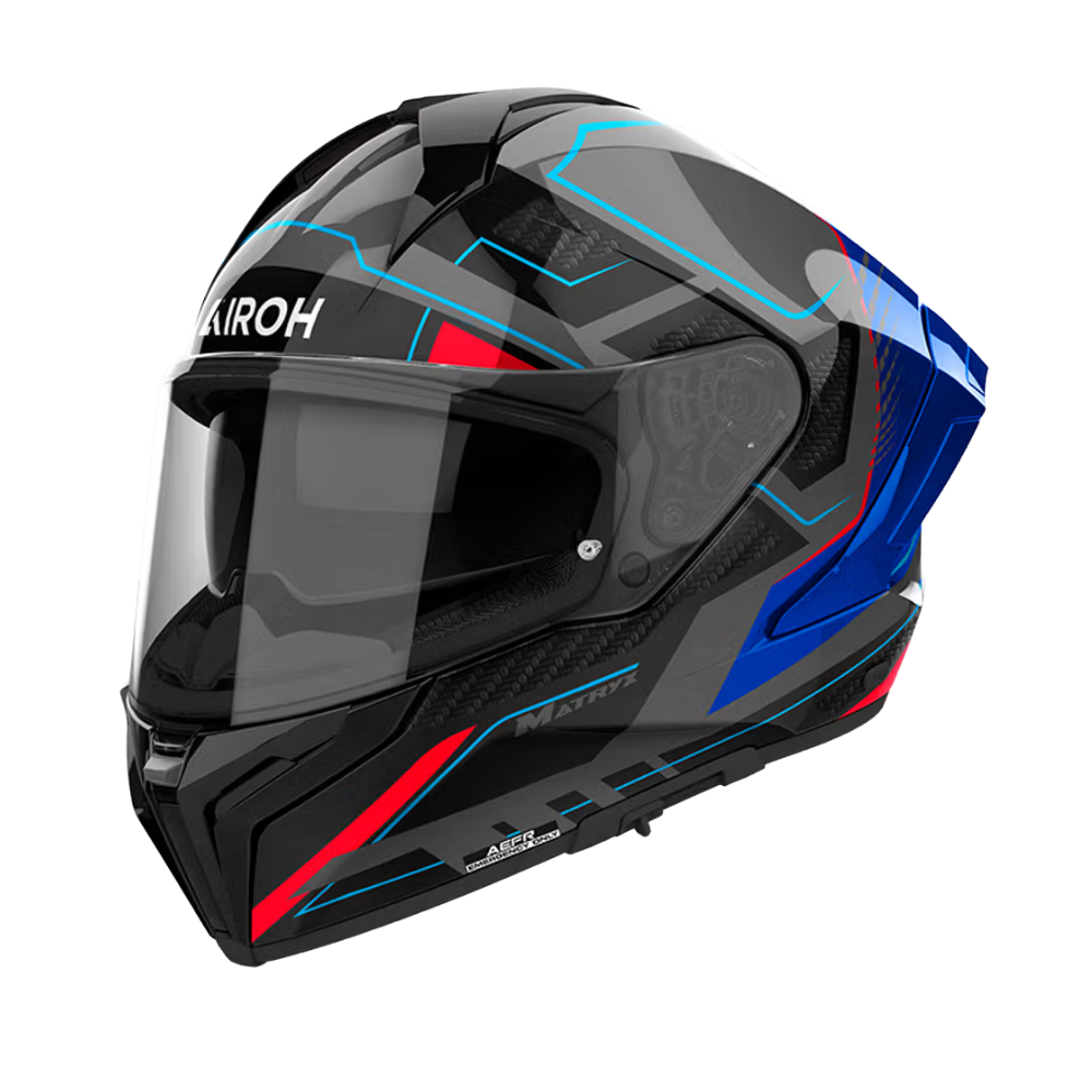 Casco Airoh Matryx Rocket Azul/Rojo Brillo