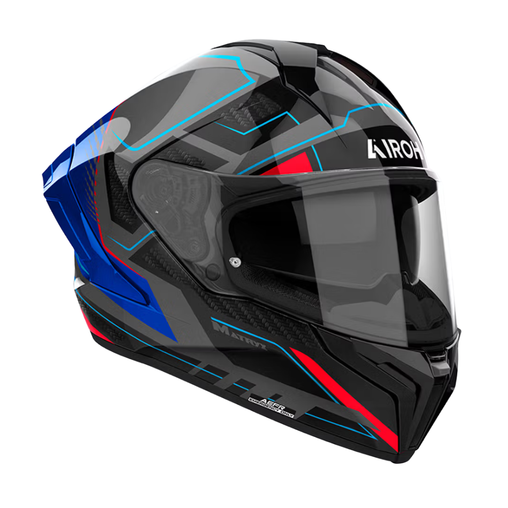 Casco Airoh Matryx Rocket Azul/Rojo Brillo