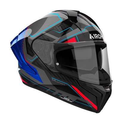 Casco Airoh Matryx Rocket Azul/Rojo Brillo