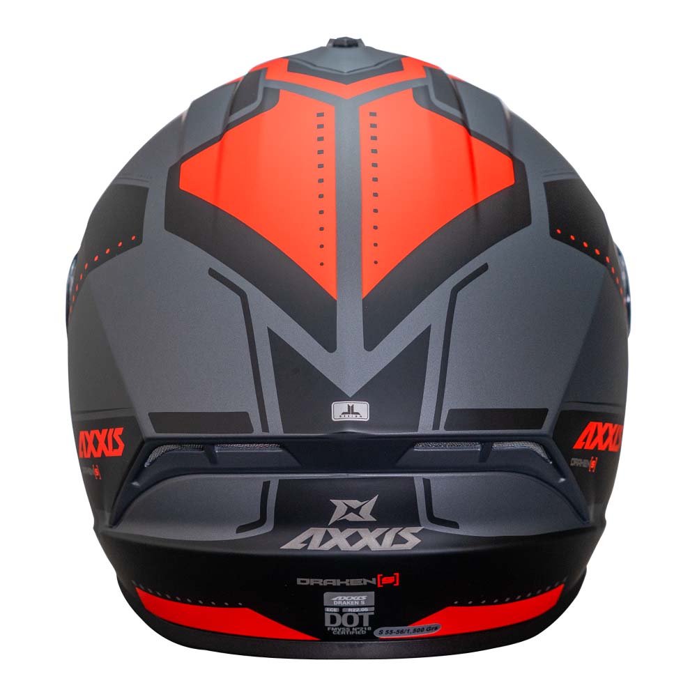 Casco de Moto Axxis Draken S Sonar B5 Rojo Fluor Mate