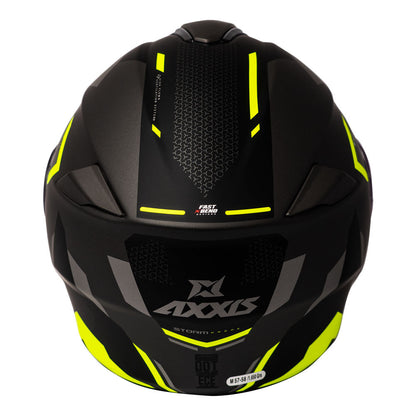 Casco de Moto Axxis Storm Drone D3 Amarillo Fluor