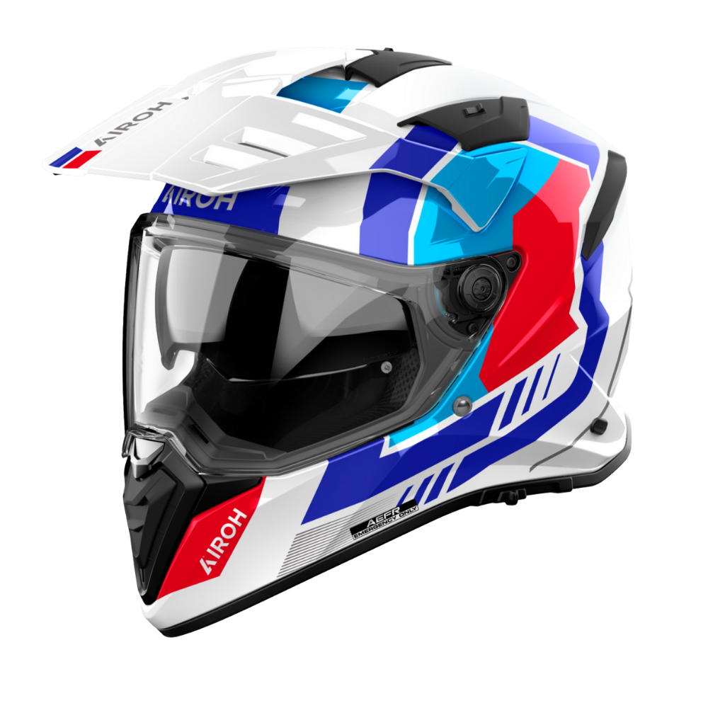 Casco para moto Airoh Bandit Horn Blanco brillo