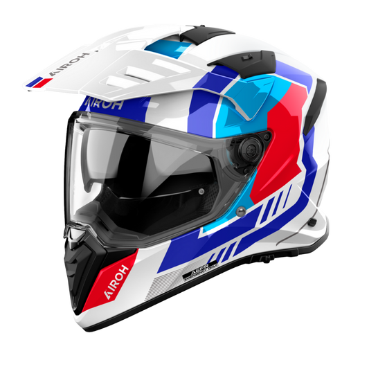 Casco para moto Airoh Bandit Horn Blanco brillo