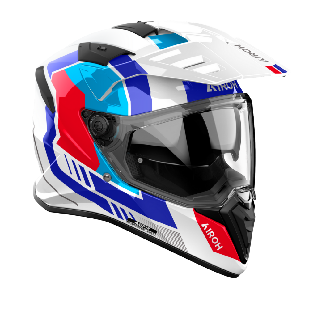 Casco para moto Airoh Bandit Horn Blanco brillo