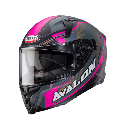 CASCO PARA MOTO CABERG AVALON X Optic Matt Black/Grey/Fuchsia