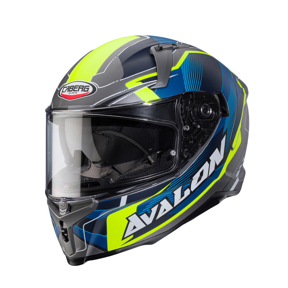 CASCO PARA MOTO CABERG AVALON X Optic Matt Grey/Blue/Yellow Fluor