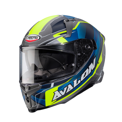 CASCO PARA MOTO CABERG AVALON X Optic Matt Grey/Blue/Yellow Fluor
