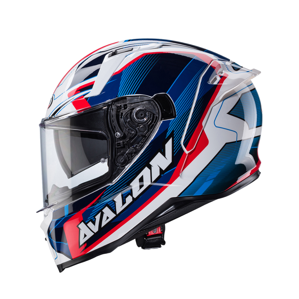 CASCO PARA MOTO CABERG AVALON X Optic White/Blue/red