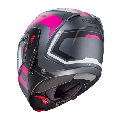 Casco de Moto Abatible CABERG HORUS X ROAD MATT GUN METAL/BLACK/FUCSIA