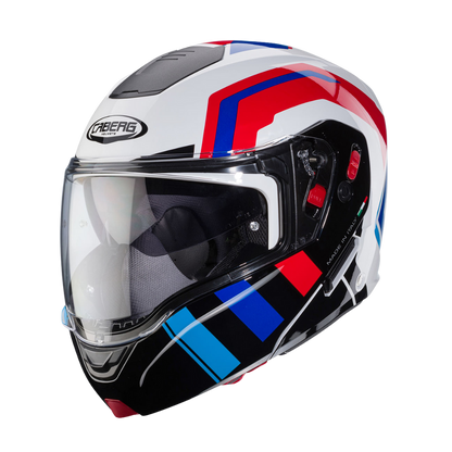 Casco de Moto Abatible CABERG HORUS X ROAD WHITE/BLACK/RED/BLUE