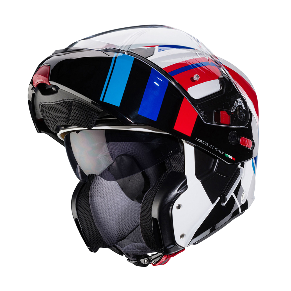 Casco de Moto Abatible CABERG HORUS X ROAD WHITE/BLACK/RED/BLUE