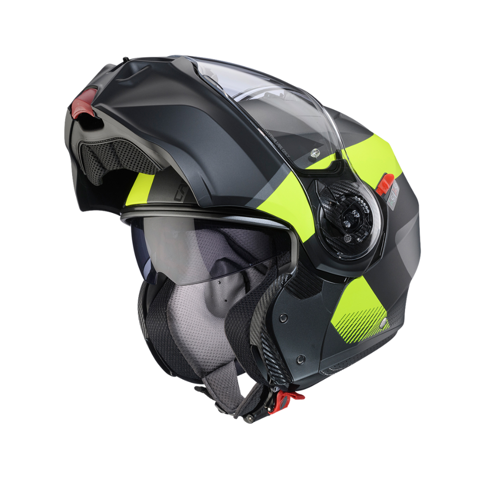 Casco de Moto Abatible CABERG DUKE EVO Indy matt black metal/yellow fluor/black