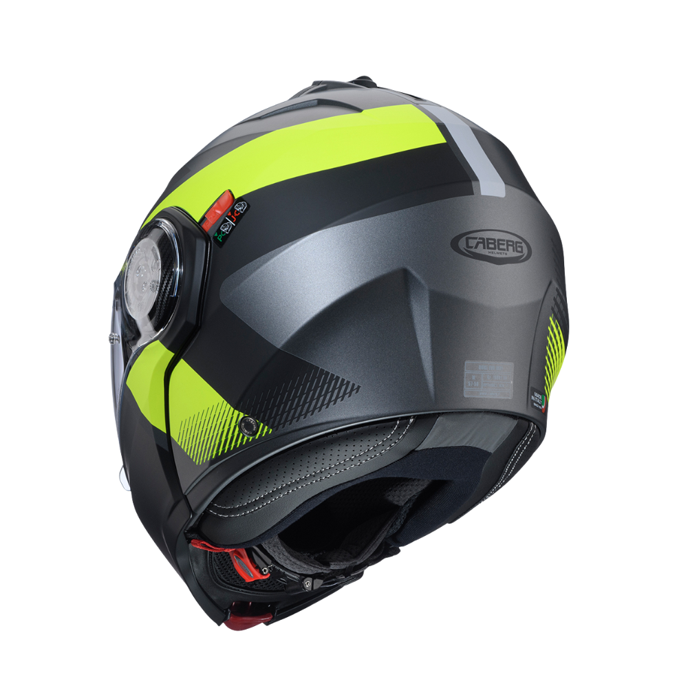 Casco de Moto Abatible CABERG DUKE EVO Indy matt black metal/yellow fluor/black