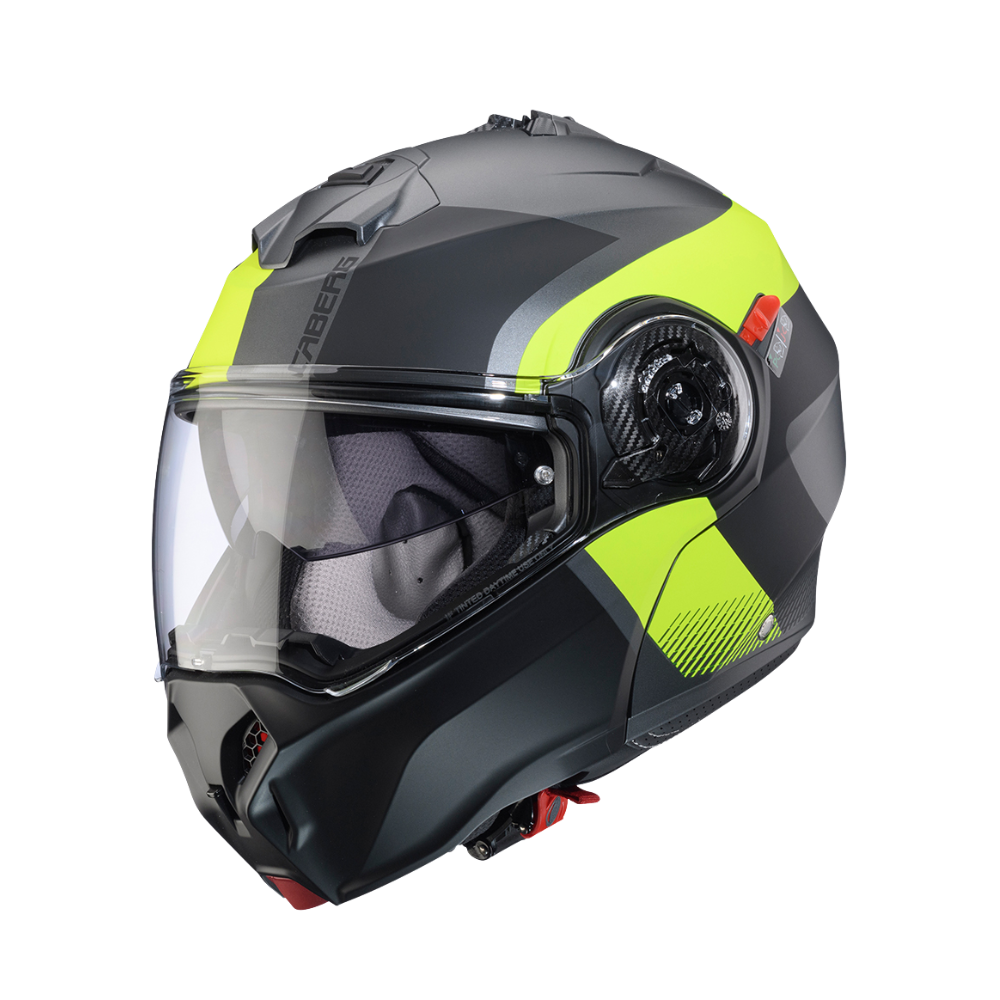 Casco de Moto Abatible CABERG DUKE EVO Indy matt black metal/yellow fluor/black