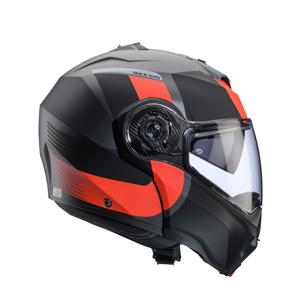 Casco de Moto Abatible CABERG DUKE EVO Indy matt gun metal/red fluor/black