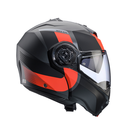 Casco de Moto Abatible CABERG DUKE EVO Indy matt gun metal/red fluor/black