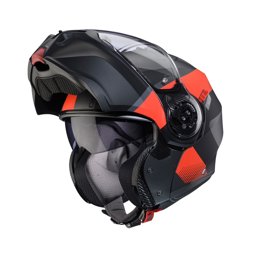 Casco de Moto Abatible CABERG DUKE EVO Indy matt gun metal/red fluor/black