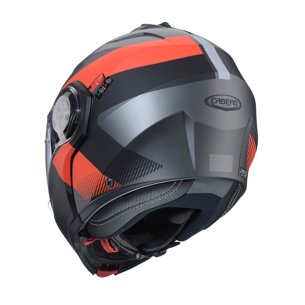 Casco de Moto Abatible CABERG DUKE EVO Indy matt gun metal/red fluor/black