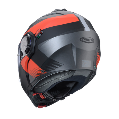 Casco de Moto Abatible CABERG DUKE EVO Indy matt gun metal/red fluor/black