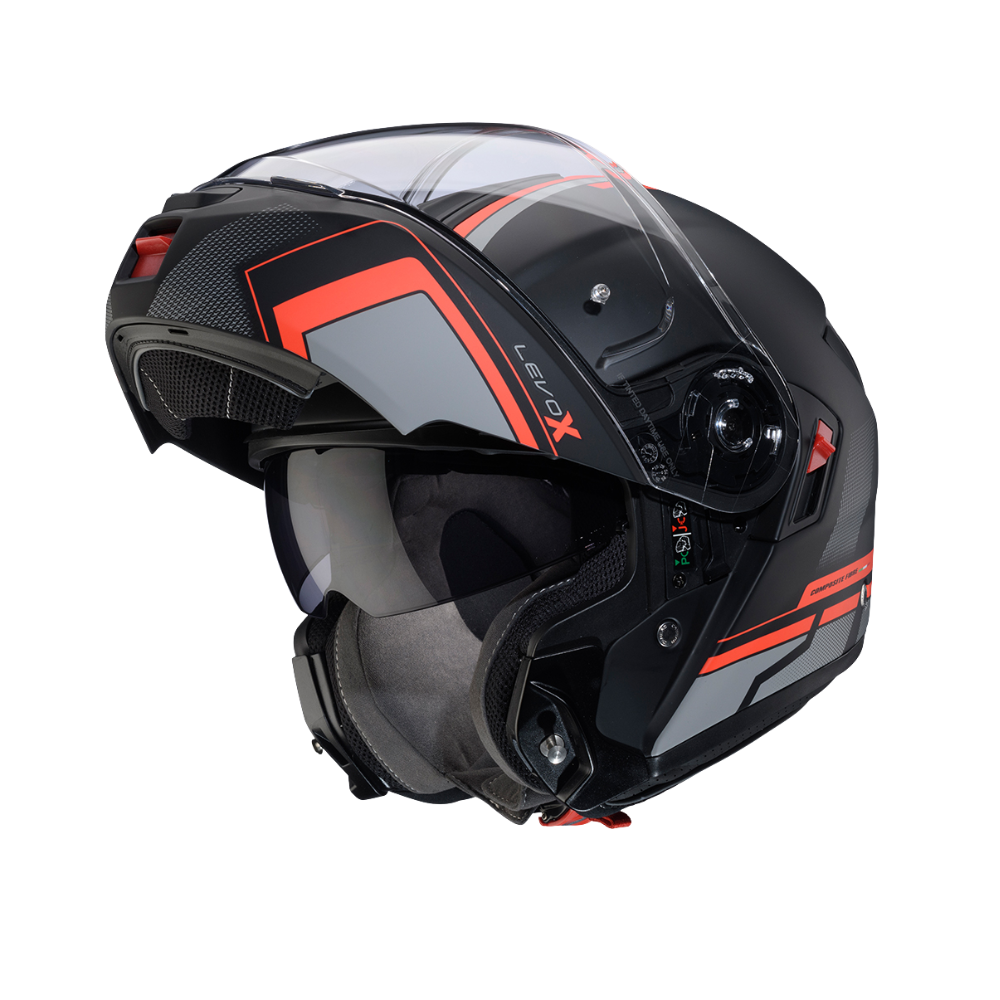 Casco de Moto Abatible CABERG LEVO X ELITE BLACK/GREY/RED