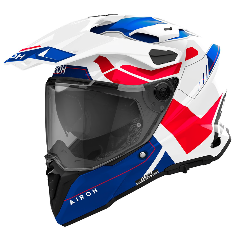 Casco Airoh Commander 2 Reveal Azul Rojo Brillo