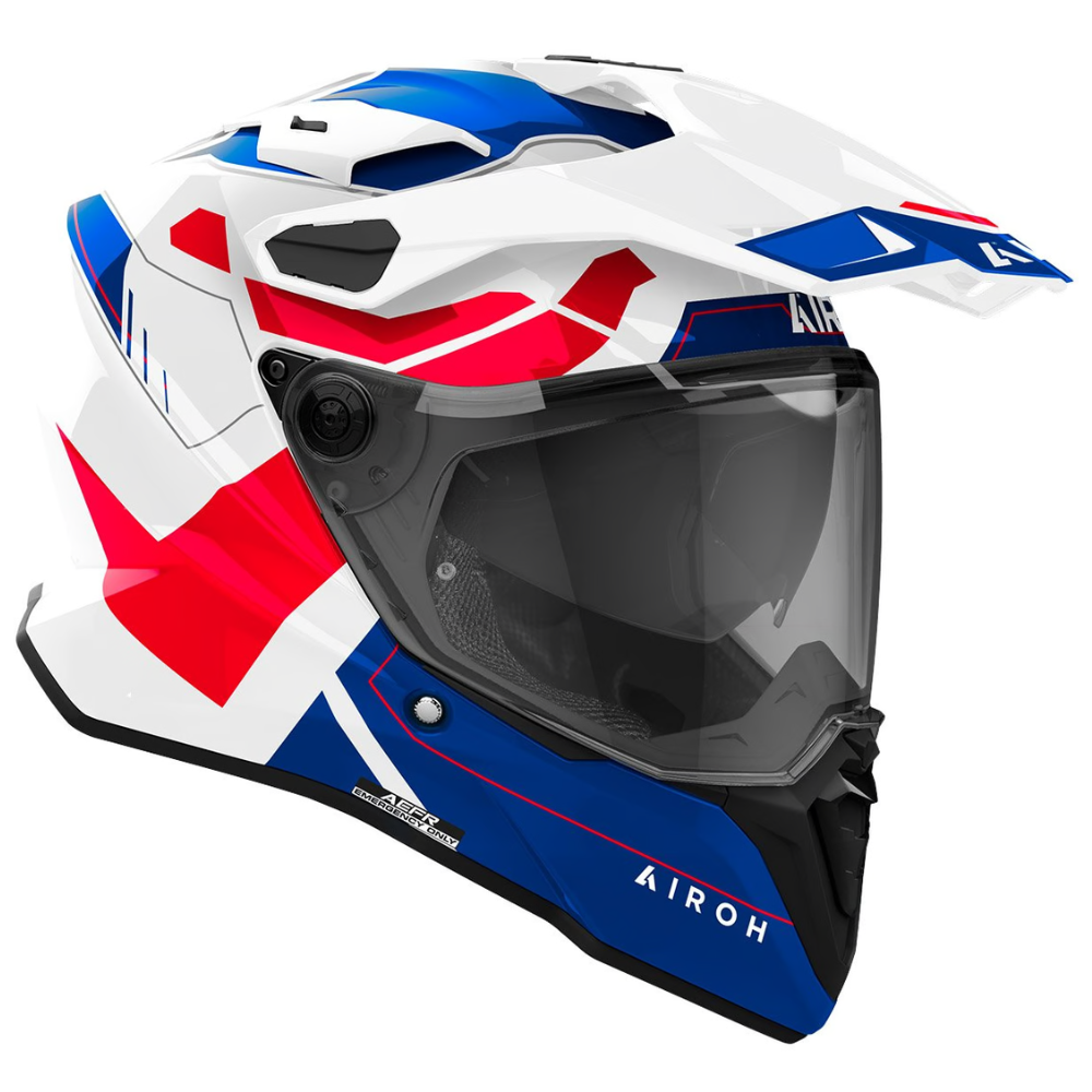 Casco Airoh Commander 2 Reveal Azul Rojo Brillo