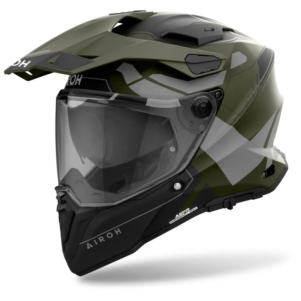 Casco Airoh Commander 2 Reveal Militar Verde Mate