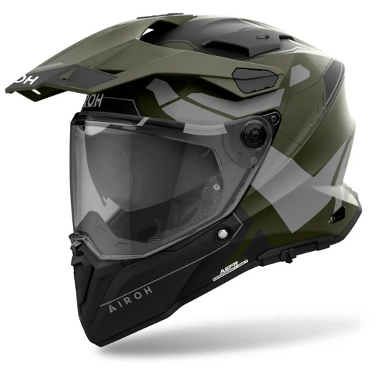 Casco Airoh Commander 2 Reveal Militar Verde Mate