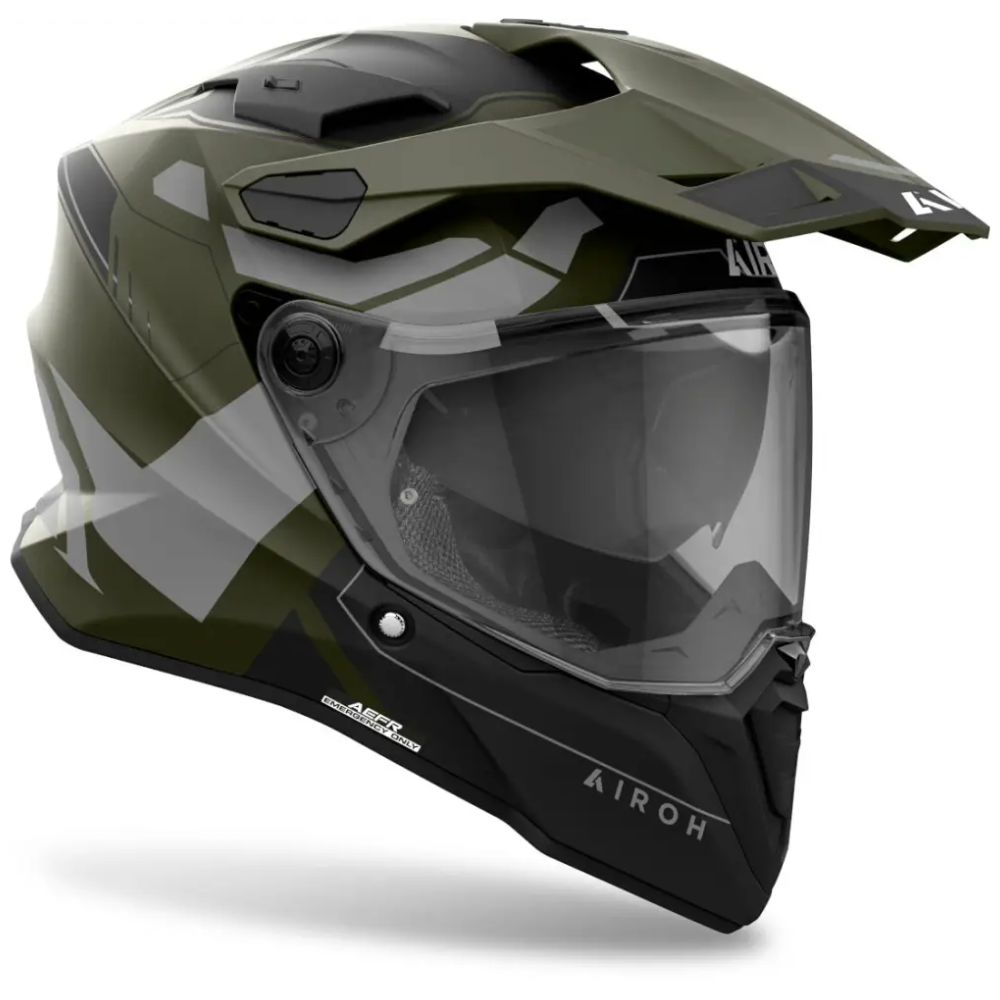 Casco Airoh Commander 2 Reveal Militar Verde Mate