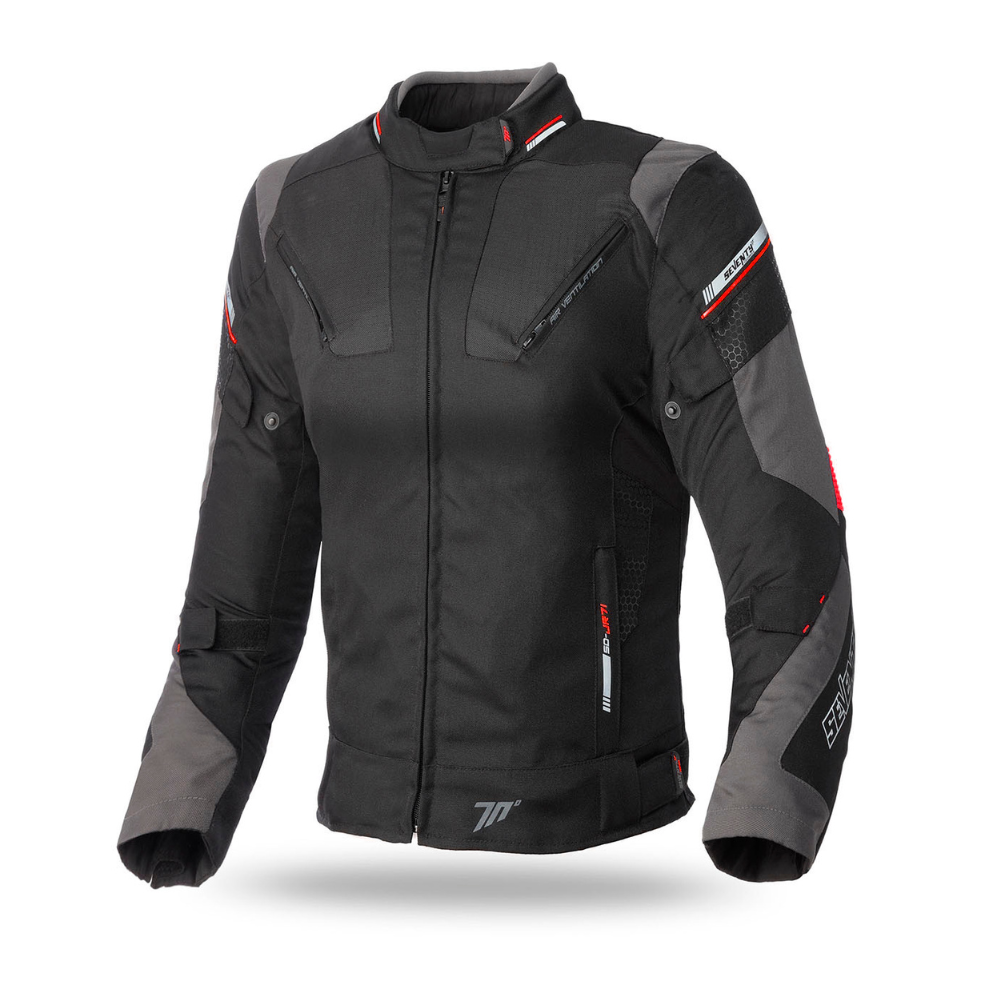 Chaqueta para Moto Mujer Seventy SD-JR71 Invierno Racing Mujer Negra/Rojo