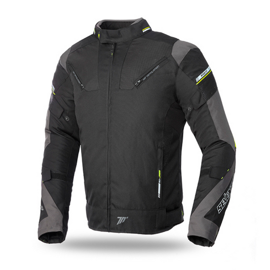 Chaqueta para Moto Seventy  SD-JR69 Invierno Racing Hombre Negra/Amarillo Fluor