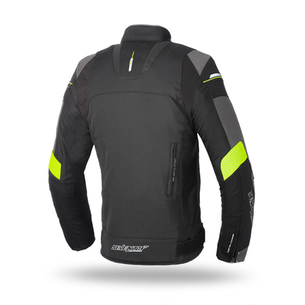Chaqueta para Moto Seventy  SD-JR69 Invierno Racing Hombre Negra/Amarillo Fluor
