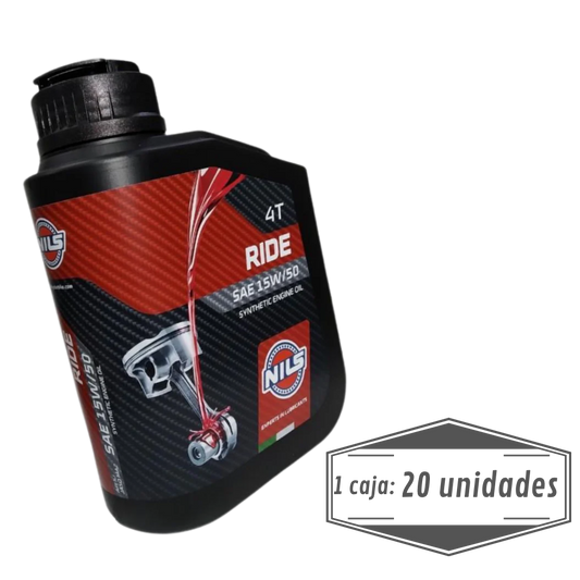 Aceite Moto Nils Ride 15W50 Sintético 1L - Caja 20 Unid