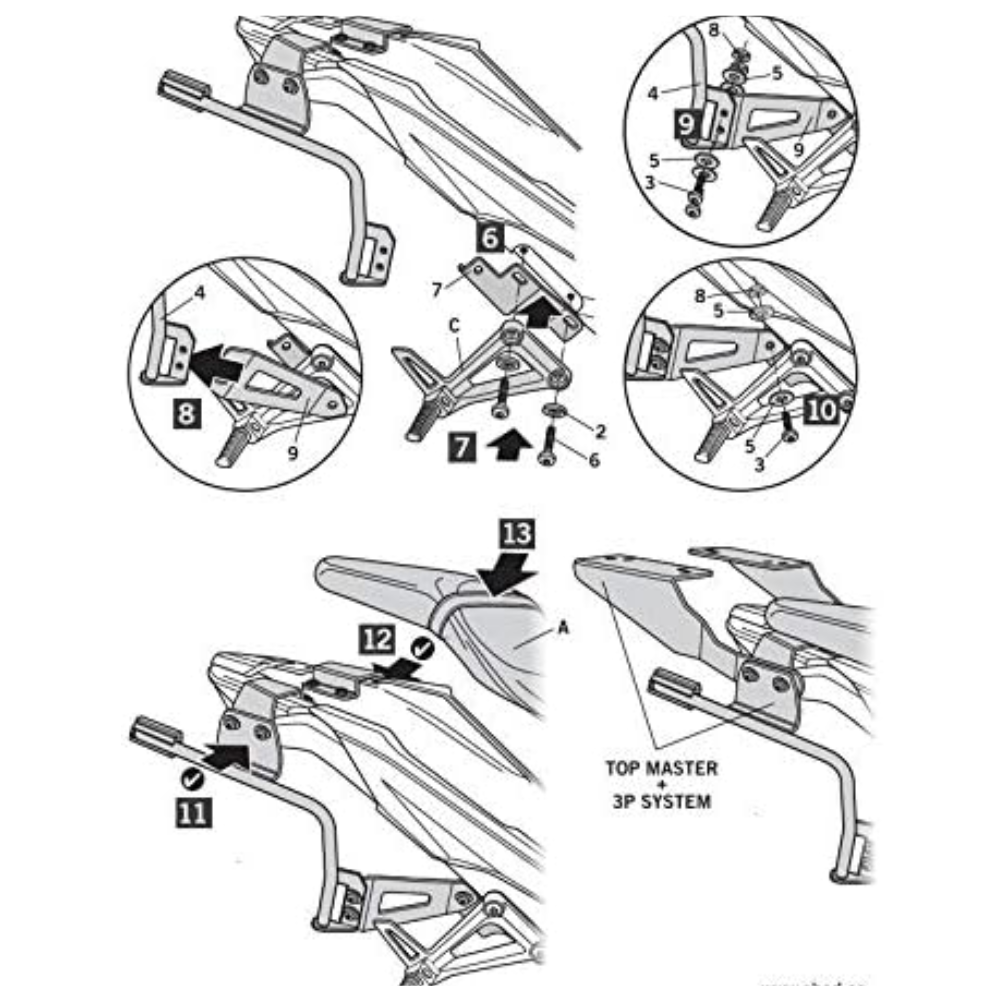 Anclaje de Maletas Laterales Shad 3P System para Honda CB190R (2016) - H0CB16IF