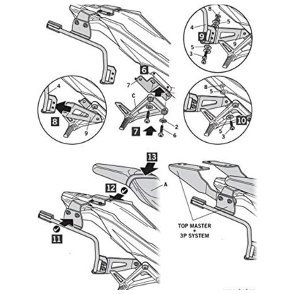 Anclaje de Maletas Laterales Shad 3P System para Honda CB190R (2016) - H0CB16IF