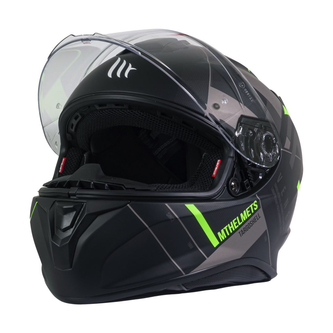Casco de Moto MT Helmets Targo Veneris B6 Verde Fluor