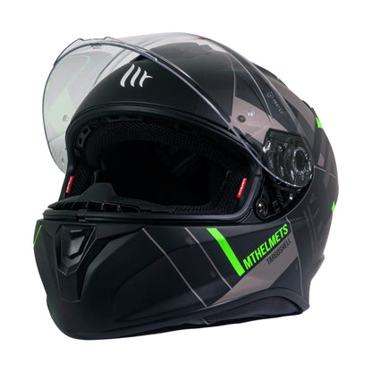 Casco de Moto MT Helmets Targo Veneris B6 Verde Fluor