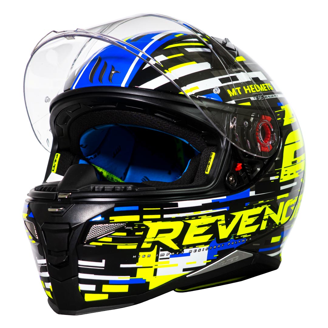 Casco de Moto MT Helmets - Revenge 2 Baye A7 Azul Brillo+ Mica Dark de regalo