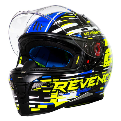 Casco de Moto MT Helmets - Revenge 2 Baye A7 Azul Brillo+ Mica Dark de regalo