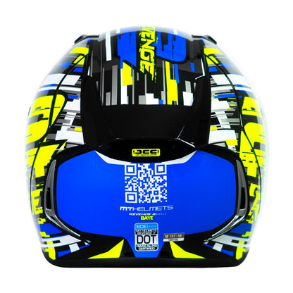 Casco de Moto MT Helmets - Revenge 2 Baye A7 Azul Brillo+ Mica Dark de regalo