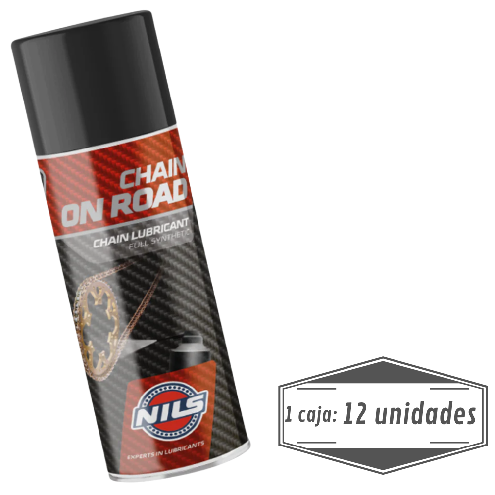 Lubricante Cadena Moto On Road Spray NILS 400ml - Caja 12 Unids
