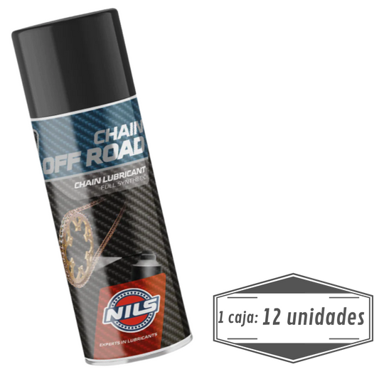 Lubricante Cadena Moto Off Road Spray NILS 400ml - Caja 12 Unids