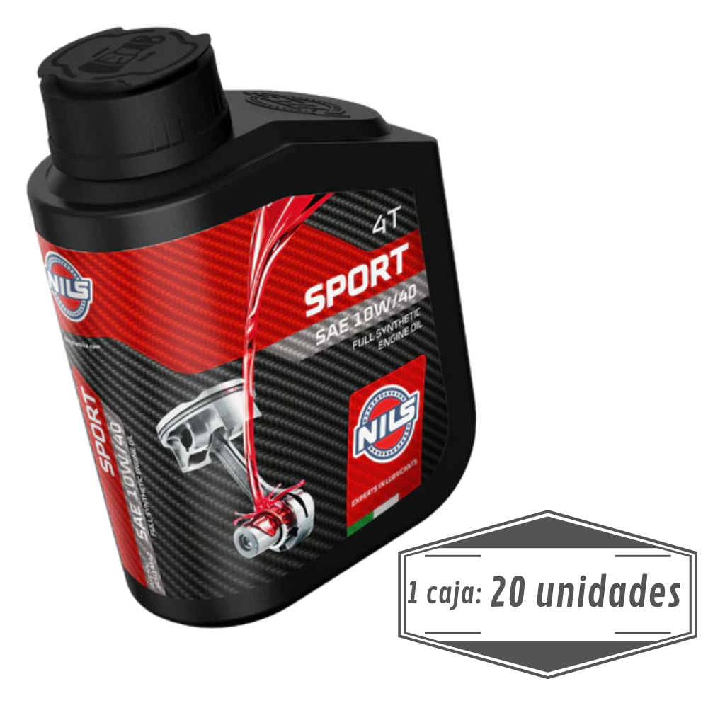Aceite Moto Nils Sport 10W40 Full Sintético 1L - Caja 20 Unid