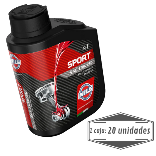 Aceite Moto Nils Sport 10W50 Full Sintético 1L - Caja 20 Unid